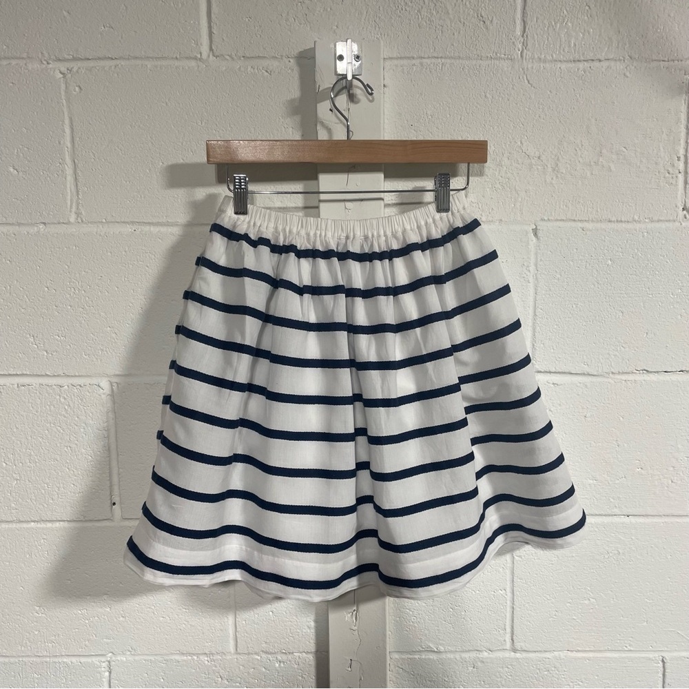 J.Crew Mini Skirt In Nautical Navy Stripe Sz 2 - Picture 6 of 6